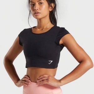 Gymshark Black Dreamy Cap Sleeve Cropped T-Shirt